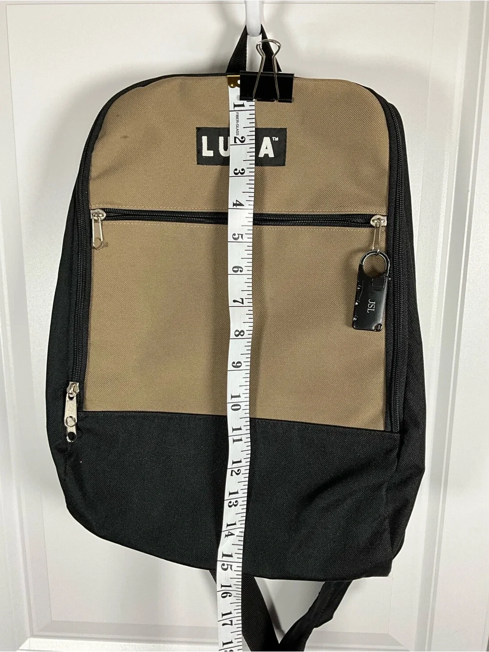LUNA Travel Backpack Unisex Tan and Black Everyday Backpack